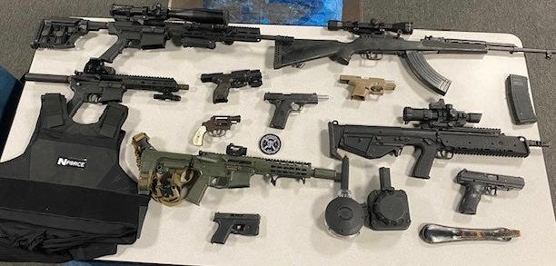 Guns seized from a home in Washtenaw County