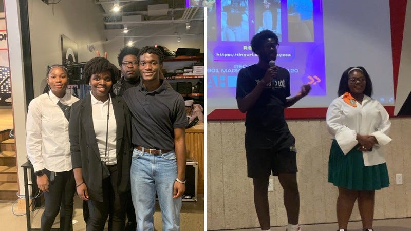 The team from CHOP’s BRAVE program (left) and the the winning team from YEAH Philly (right).