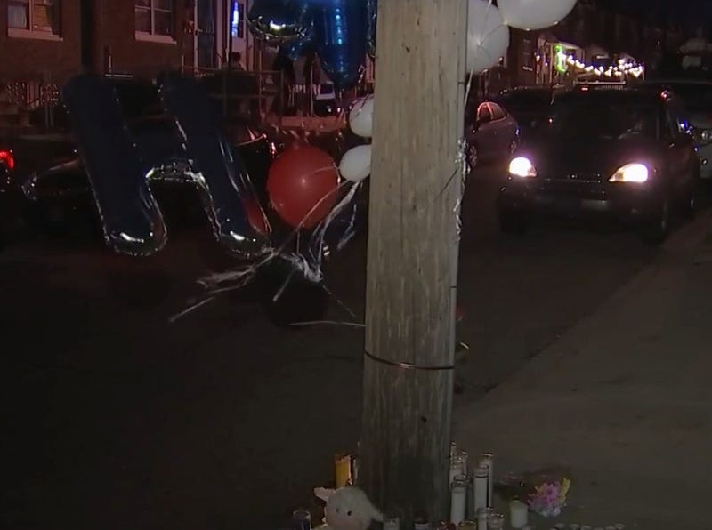 A memorial was created at the scene of a Friday shooting in Northeast Philadelphia, that killed 11-year-old Harley Belance and wounded his 14-year-old friend.