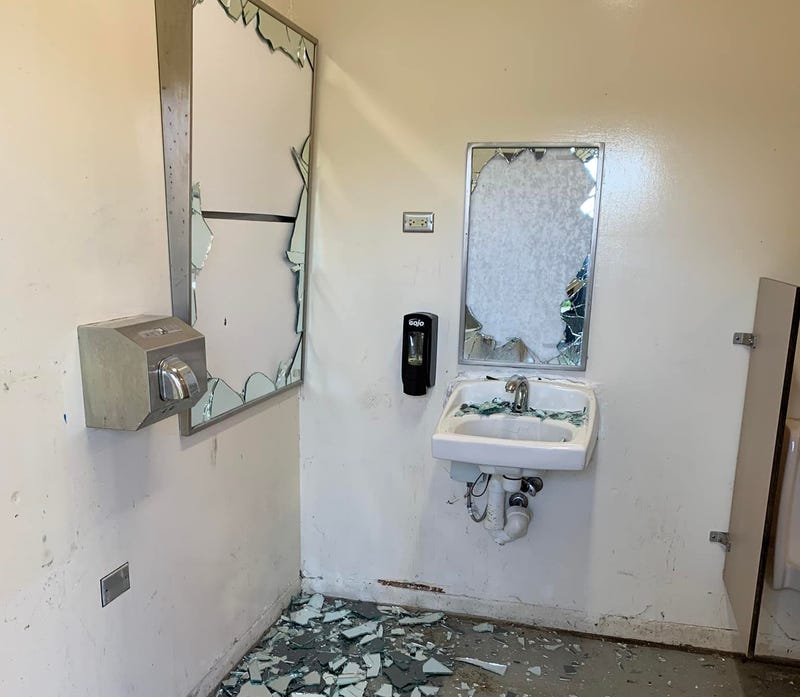 Harvard Aquatic Center bathroom