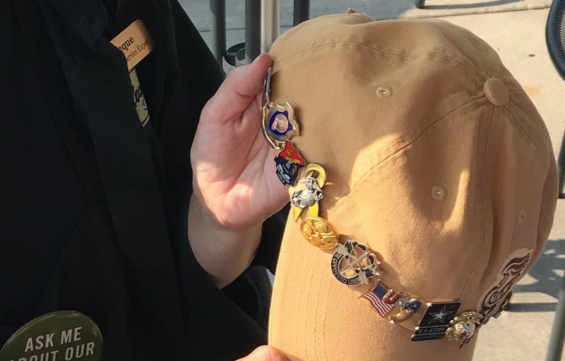For the past 16 years, Jacque Axelrad has been putting military pins on her Panera hat. They were given to her by a group of veterans who’ve been meeting regularly and have followed her from a Panera in Rolling Meadows to one in Arlington Heights to her current position at the Panera at Randhurst Shopping Center in Mt. Prospect.
