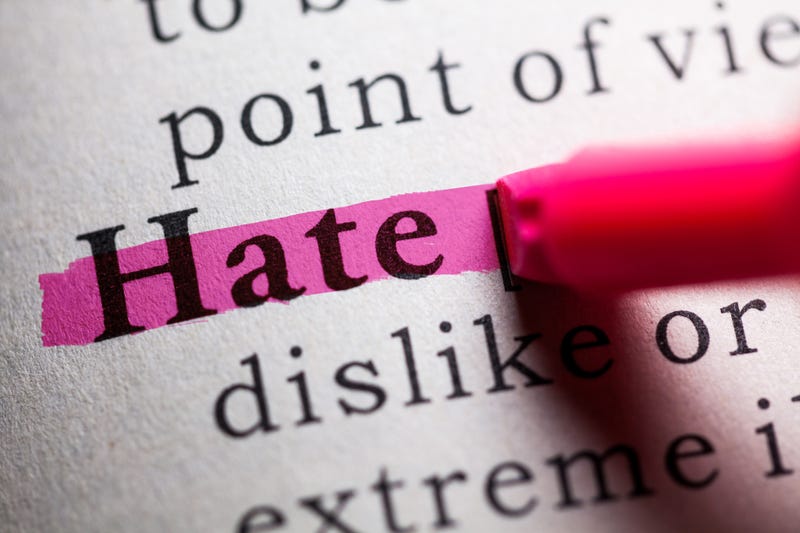 "Hate" being highlighted in book