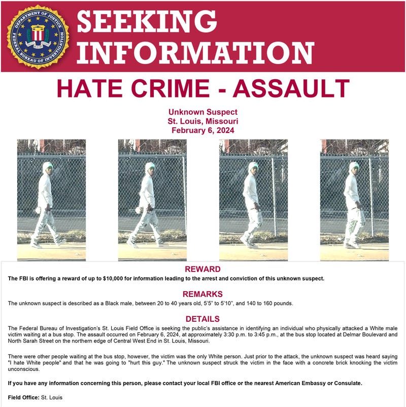 Information about suspect in hate crime assault