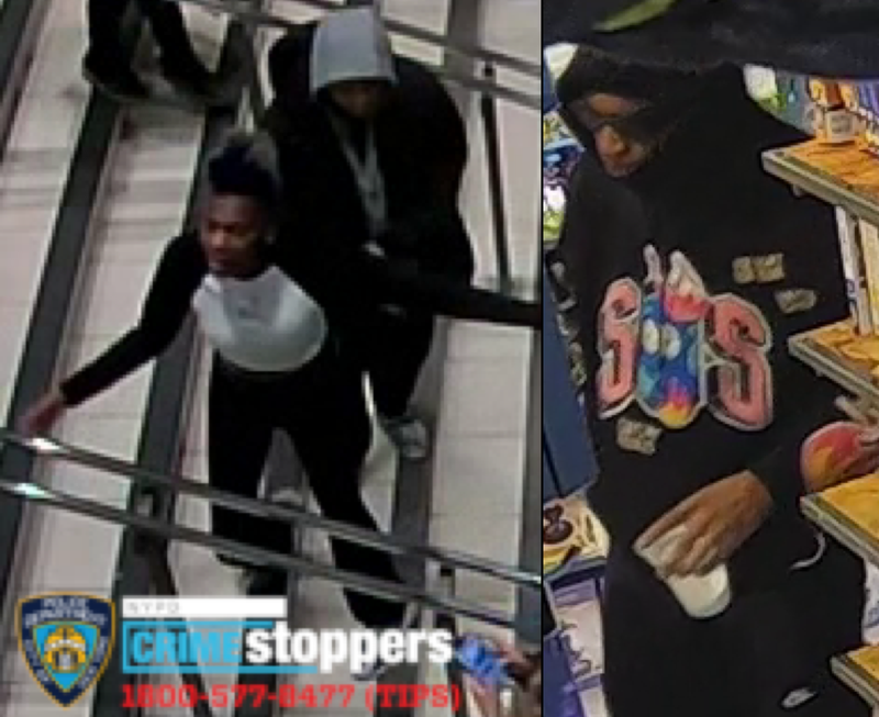 Police are searching for a man and woman who allegedly headbutted and punched a woman during an argument on a Queens subway train