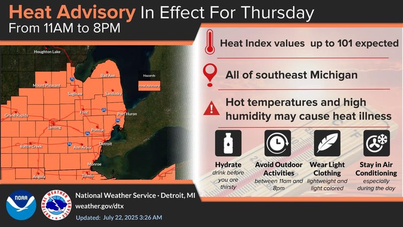 heat advisory map