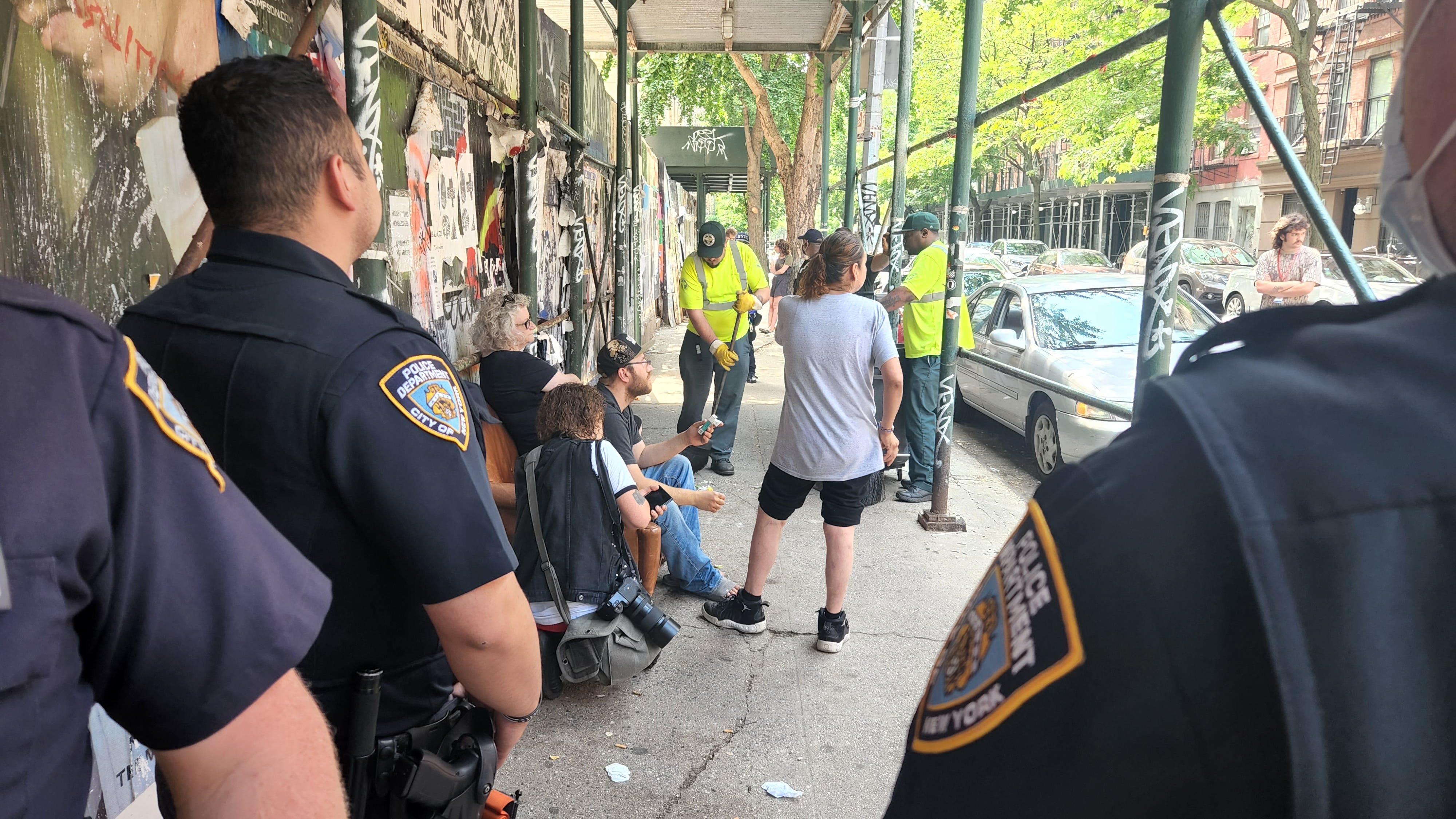 Cops sweep East Village homeless encampment during vigil for dead resident