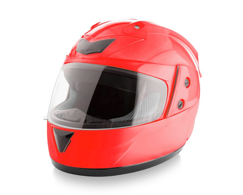 Motorcycle helmet over isolate on white background
