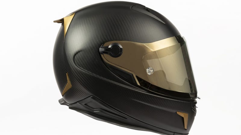 Motorcycle helmet on a white background - stock photo