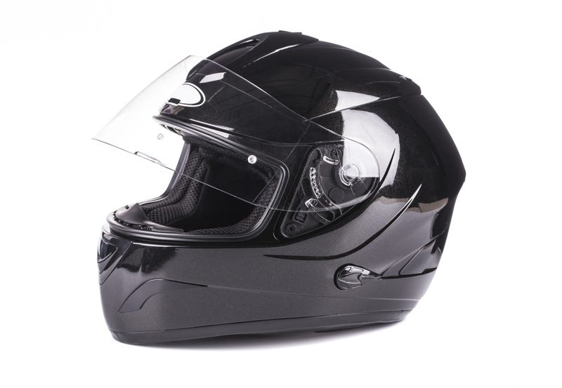 Black helmet isolated on white background