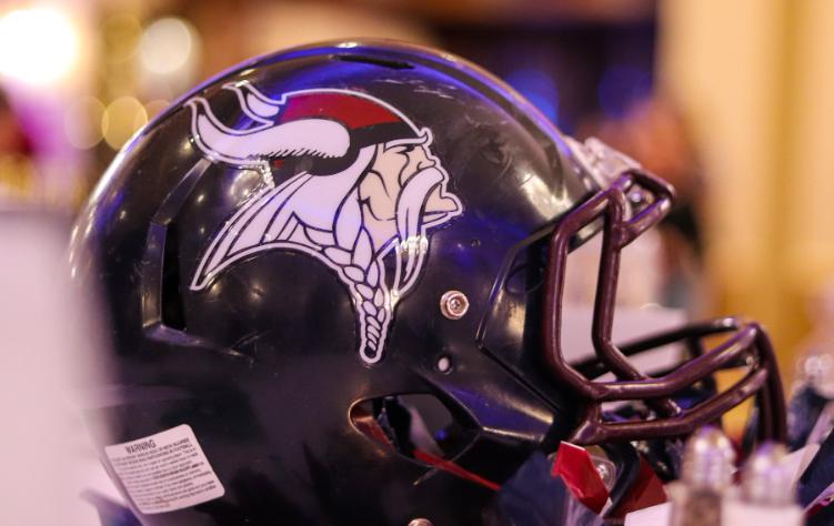 A picture of a helmet bearing the Junior Vikings logo that the league posted on Facebook.
