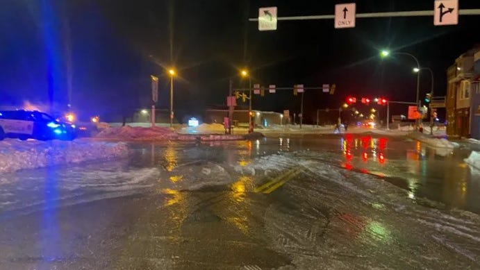 Evacuations, rescues and flooding after major water main break at Hertel, Military in Buffalo