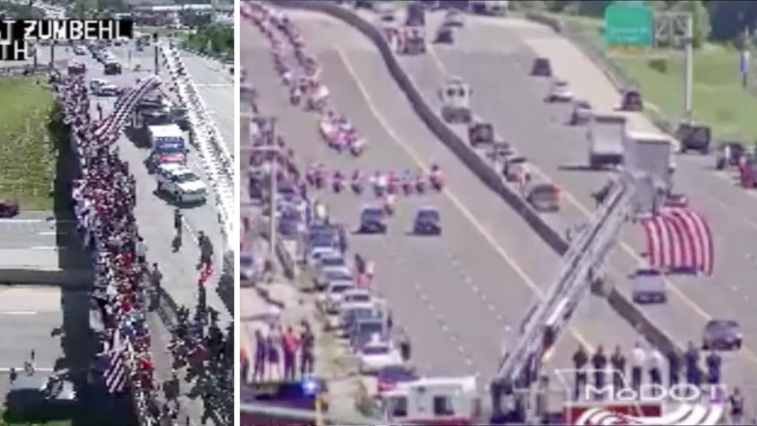WATCH: Highway closed, thousands gather as body of Marine killed in Afghanistan escorted home