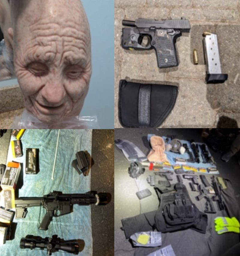 Authorities shared images of the weapons and tools confiscated from Korsiak when he was arrested.