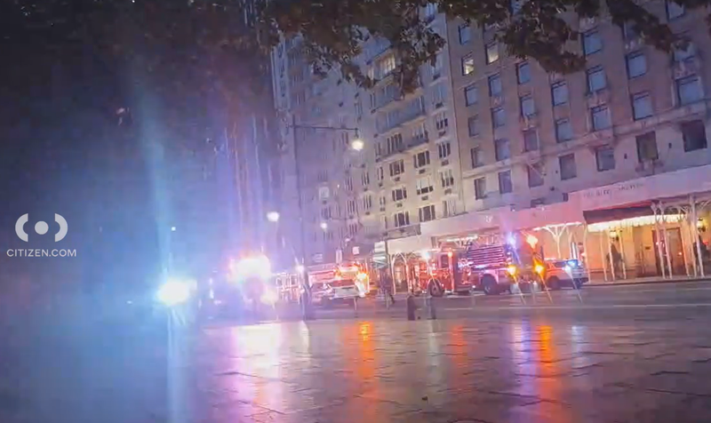 First responders on the scene of a critical hit-and-run outside Central Park in Midtown last summer.