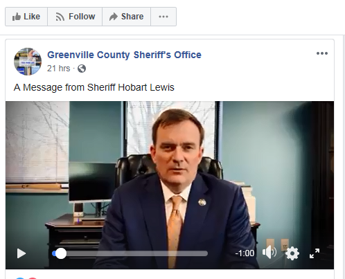 Sheriff Hobart Lewis message