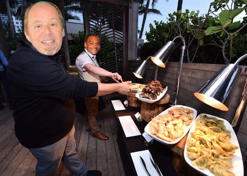 Hoch and Crowder at a buffet