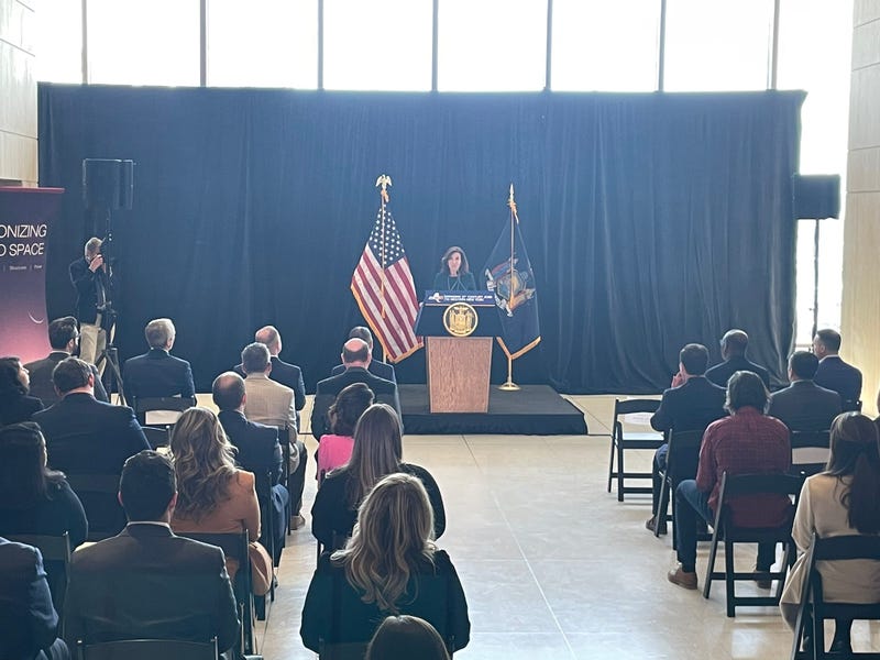 Gov. Kathy Hochul announces 800 jobs will be created by AML Rightsource and Moog.