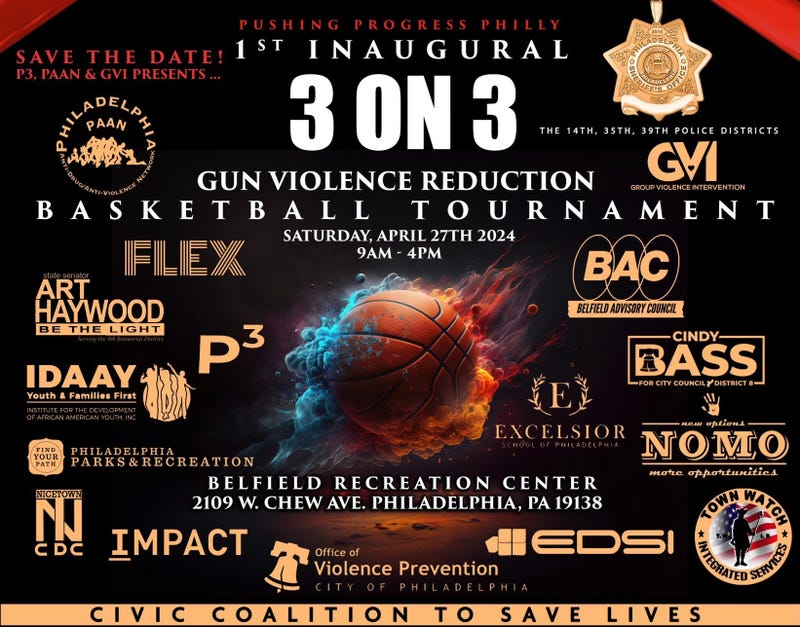 Flyer for Saturday basketball tournament at Belfield Recreation Center