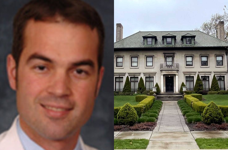 Devon Hoover, left, and a photo of his Detroit home.