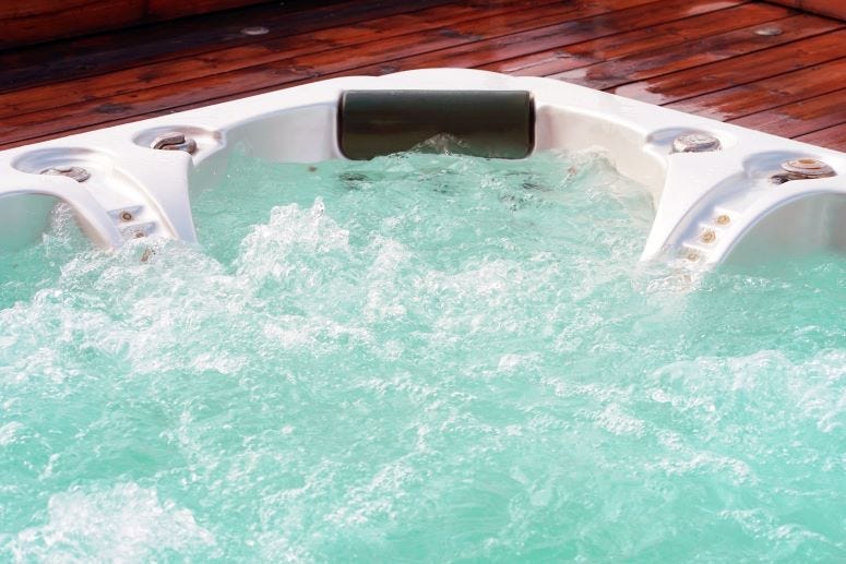Hot Tub, Bubbles, Water, Deck