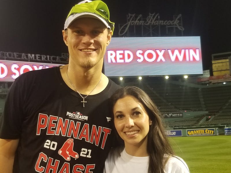 Tanner Houck with his fiancée, Abigail