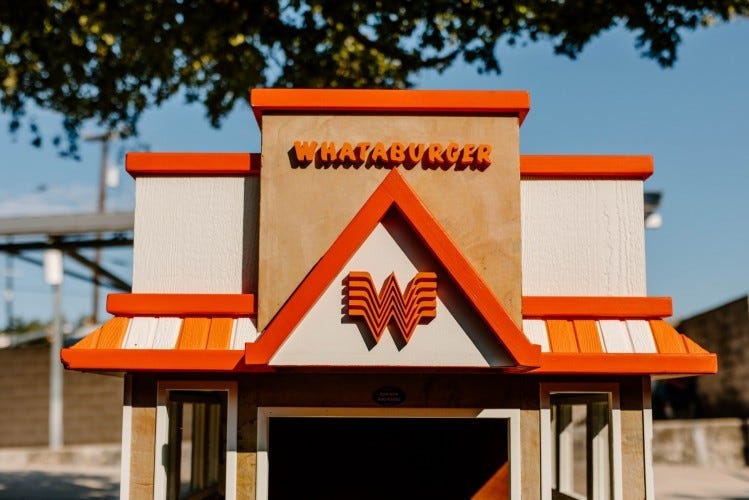 Close-up of Whataburger doghouse