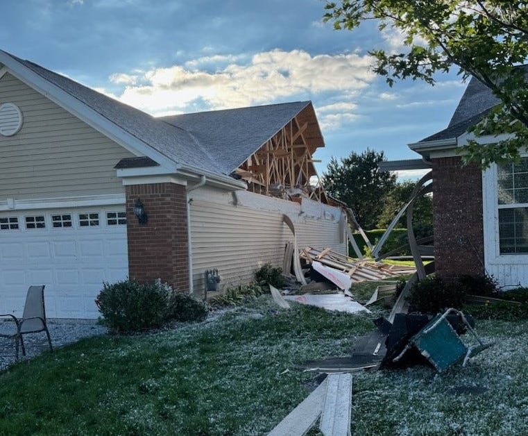 tornado damage to house