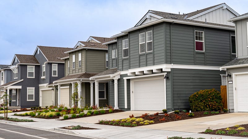 Row of single family homes - stock photo