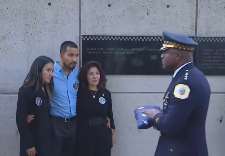 Huesca family at Gold Star ceremony 