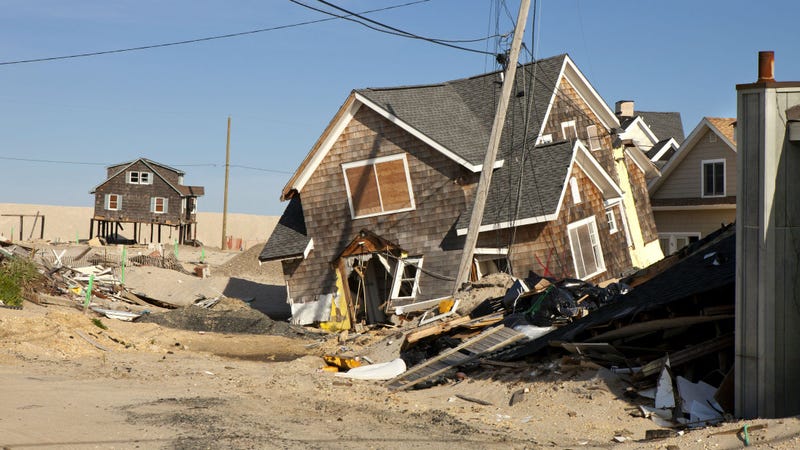 Home in Ortley Beach, New Jersey caused by hurricane Sandy, which made landfall near Brigantine, New Jersey on October 30, 2012,