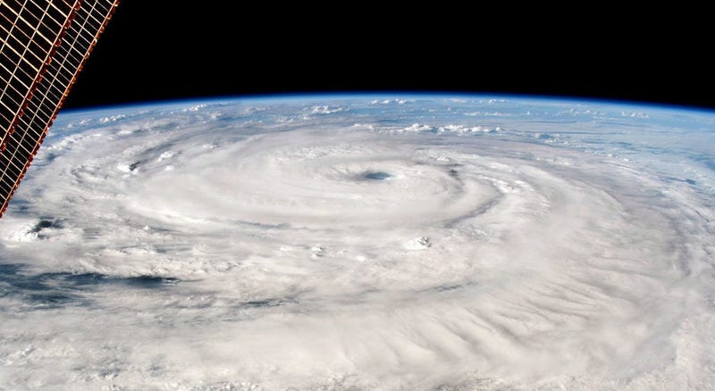 A hurricane seen from space.