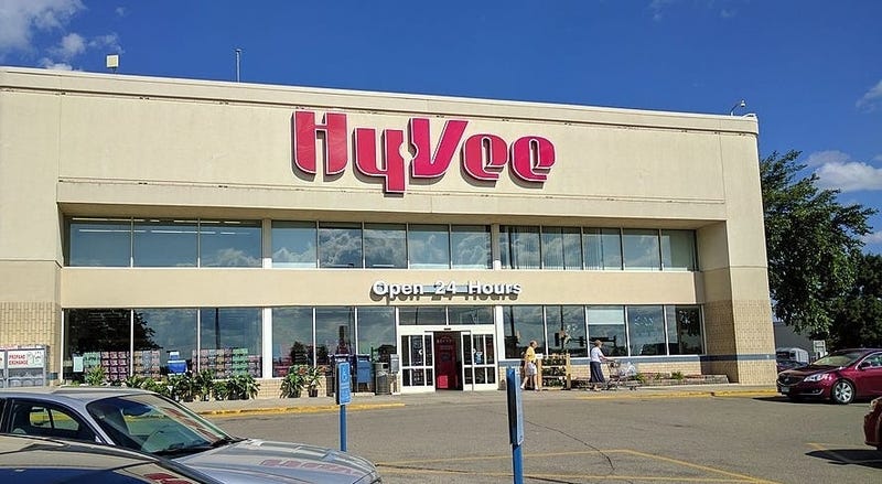 The exterior of a Hy-Vee store