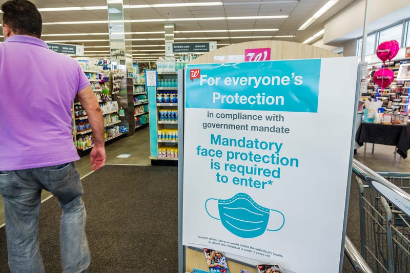Mask required store sign