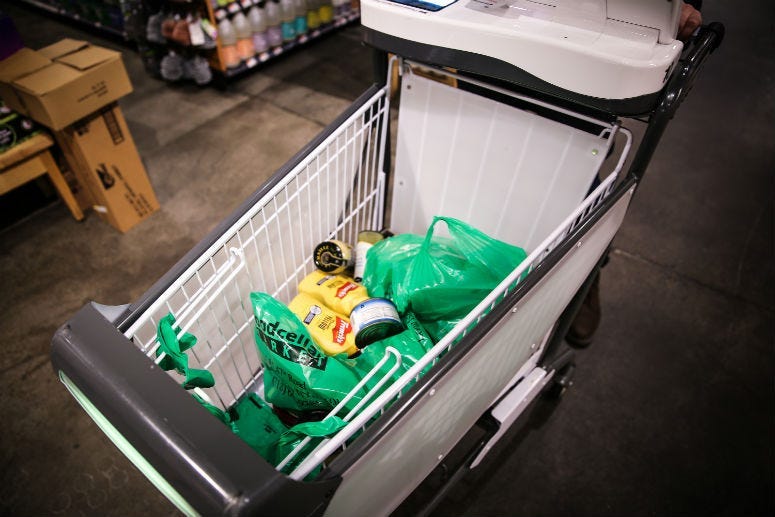 Caper AI's smart shopping cart lets you skip the checkout line.