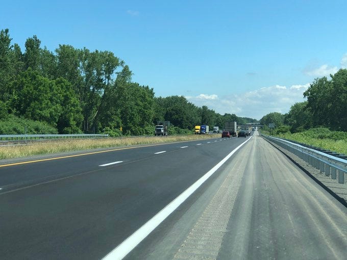 The newly finished construction project on I-90 in Seneca Nation in Cattaraugus County. June 30, 2020 (WBEN Photo/Mike Baggerman)