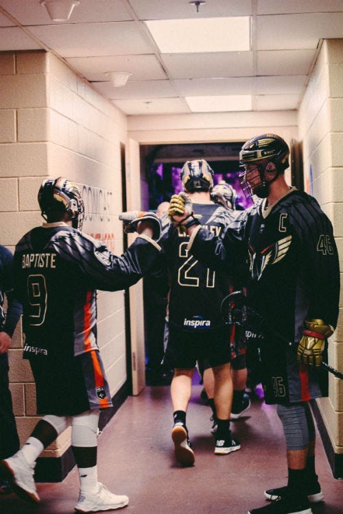 Trevor Baptiste & Kiel Matisz prepare for a game for the Philadelphia Wongs.