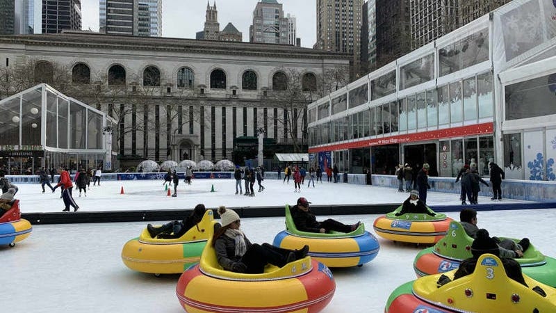 Bumper Cars on Ice slide into Bryant Park this weekend