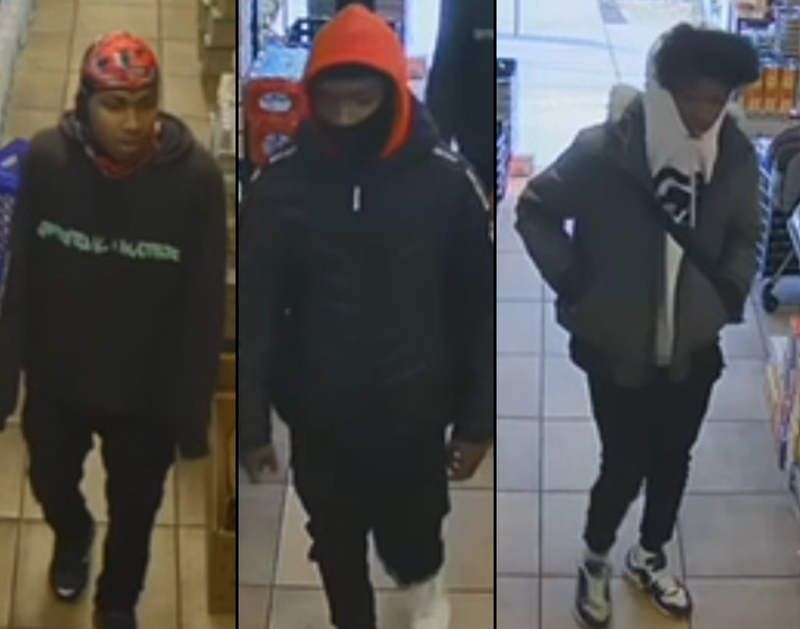 Police are searching for three suspects in the attempted robbery