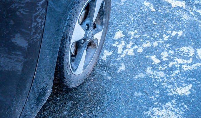 icy road crash