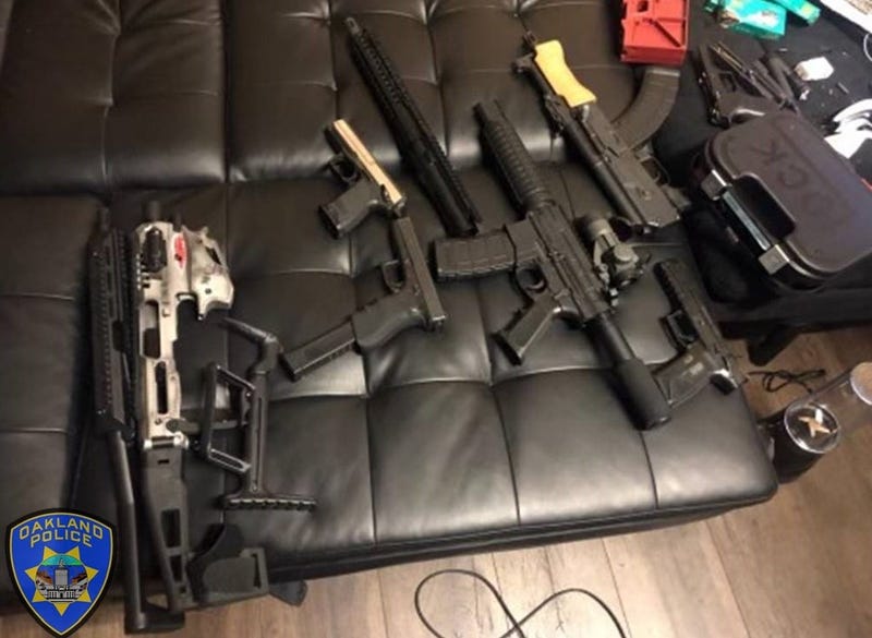 Firearms recovered during the illegal casino bust.