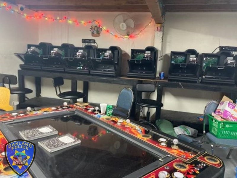 Illegal casino gaming machines recovered by Oakland police.