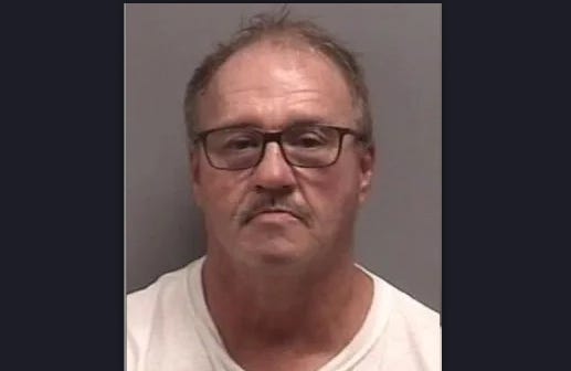 A 68-year-old man in is police custody after allegedly exposing himself outside a Downriver drug store and taking off when confronted by an officer two weeks ago.