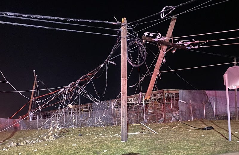 Damage done by a tornado in Grand Blanc Township overnight Wednesday