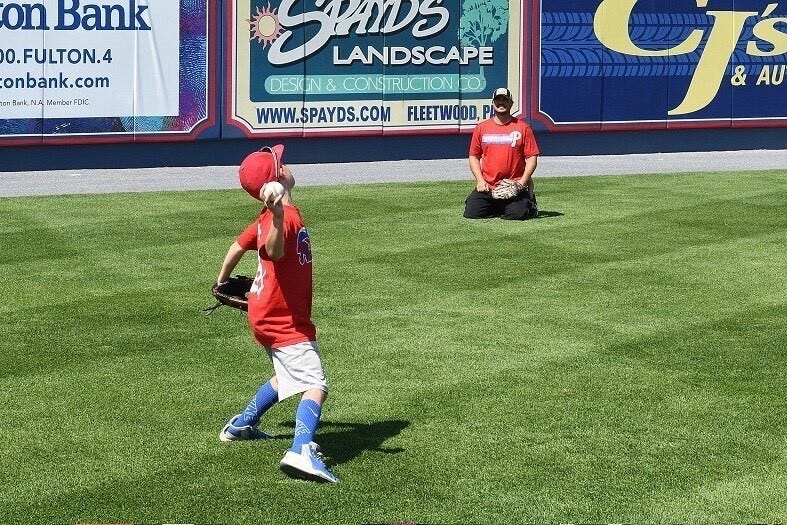 Reading Fightin Phils Father's Day catch