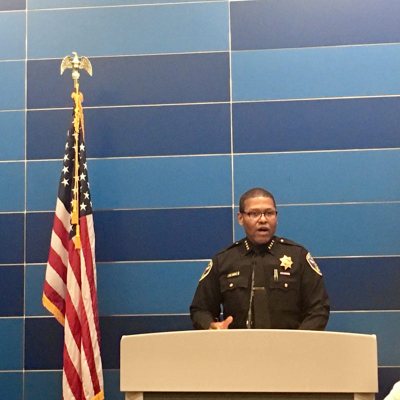 San Francisco Police Chief Bill Scott on May 21, 2019 discussed the raid of the home of a freelance journalist.