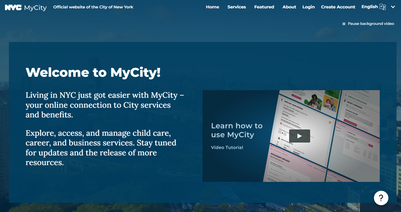 The MyCity portal.