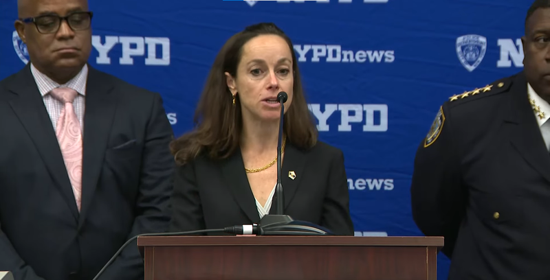 Mayor Eric Adams called a news conference to discuss safety in New York City amid the active search for a mass shooting suspect in Maine joined by Police Commissioner Edward Caban and other NYPD leaders on Oct. 26, 2023. 