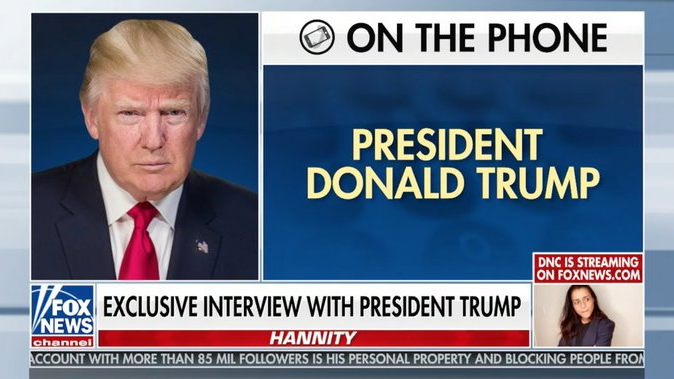 Trump takes a break from watching the DNC to call into Fox News: Dems 'trying to steal the election'