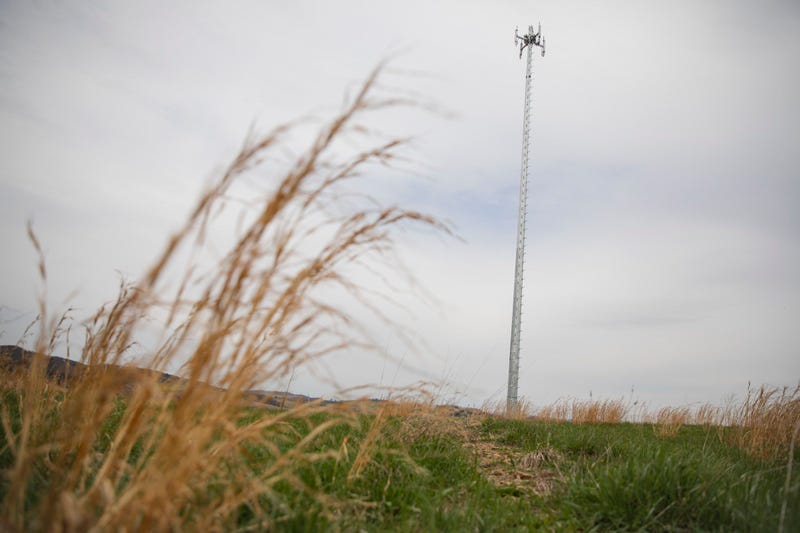 A 100-foot pole on a farm in Montour County beams a wireless signal to nearby homes.