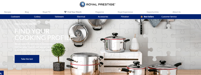 The website for Royal Prestige.